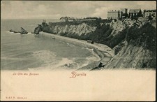 Biarritz La Côte des Basques France PC Vintage R&J D 10513 Cliffs Seawall picture