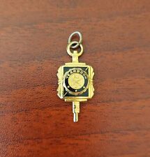 VTG HIGH SCHOOL Yearbook CHARM / PENDANT Gold& Black, Initials on back 'JDS' #J1 picture