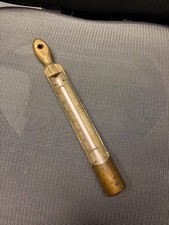 Palmer Refinery Brass Wood Thermometer Old American picture
