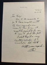 Richard Nixon 1981 Autograph Letter Signed - Day Before Going to Cairo for Sadat picture