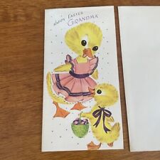 Vtg Gibson Ducks Spring Happy Easter Grandma Greeting Card picture