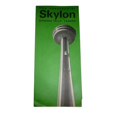 Vintage Skylon Tower Niagara Falls Canada Souvenir Brochure Retro Green 1960s picture