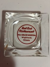 Vintage EAST END RESTAURANT Glass Advertising Ashtray Highland IL. picture