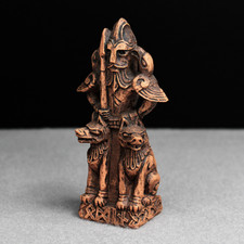 Odin Statue - Wood Finish - Norse Asatru God Viking Figurine Home Altar Decor picture