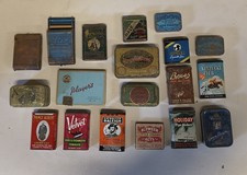 Vintage Empty Tobacco Tin Collection: Lot Of 19 Tins Varying Condition & Brands. picture