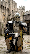 Medieval Barbuta Knight Full Suit of Armor  Crusader Barbuta Armor Costume  hall picture