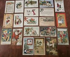 Lot of 20 Antique CHRISTMAS POSTCARDS Santa Claus Embossed Early 1900's L3 picture