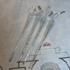 VTG Ganz Frosted Glass Icicle Ornaments Lot Of 4 NOS picture
