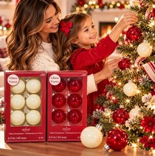 Classic Christmas Elegance – Ashland Red & Cream Ivory Ornament Set(16 PCS, New) picture