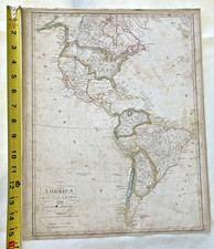 MAP OF AMERICA 1816 c.g. Reichard, Updated 1823 Original Antique  picture