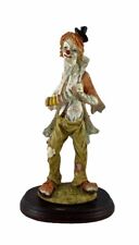 A. Santini 11.5” Tall Sad  Hobo Clown Playing Accordion Statue Figurine on Stand picture