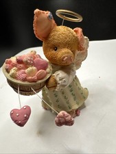 Enesco TLP Figurine Oh Love Be Swine 1996 Mary Rhyner-Nadig Angel Pig 372919 picture