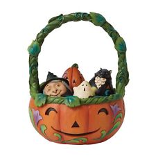 Enesco Jim Shore Heartwood Creek Halloween Basket and Miniature Figurine Set picture