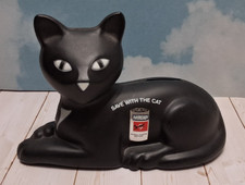 Vintage 1981 Eveready Plastic Black Piggy Bank Cat Blow Mold Figure picture