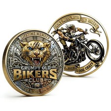 Grumpy Old Bikers Coin, Lifetime Member Challenge Token picture