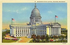 Wisconsin State Capitol Madison WI Postcard E.A. Bishop C.T. Art-Colortone picture