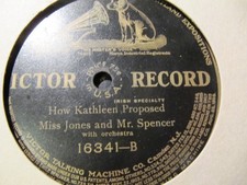 1909 ADA JONES SPENCER IRISH How Kathleen Proposed PEERLESS Quartet VICTOR 16341 picture
