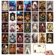Tlenpo 32 Pcs Vintage Halloween 4 inches x 6 inches, Skull picture