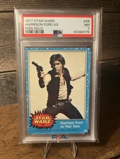 1977 Topps Star Wars #58 HARRISON FORD HAN SOLO PSA 67 Blue Series 1 ROOKIE CARD picture