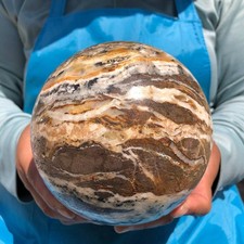 6.97LB Natural Striped Agate Crystal Ball Quartz Crystal Reiki Healing 4815 picture