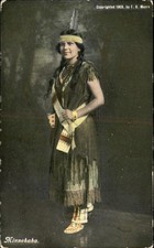 Native American woman in regalia Community Lodge c1909 Vintage Postcard picture