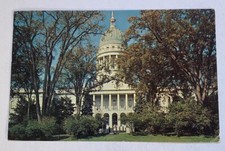 View of the Maine State Capitol Building ~ Augusta ME ~ Vintage 1960s Postcard picture