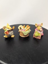 Vintage 1991 Ganz Little Cheesers Mouse Picnic Figurines Lot of 3 Read Desc picture