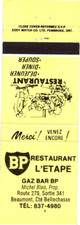 BP Restaurant L'Etape Beaumont Quebec Canada Vintage Matchbook Cover 1970s picture