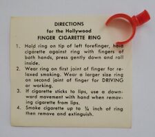 Cigarette Finger Ring Vintage Set of 6 Original Dime Store Novelties NOS 1950's picture