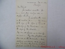 1895 Robert Hull Fleming Autograph Letter Signed ALS Chicago Club Gilded Age VG picture