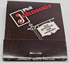 Phil Johnson's Restaurant Chicago Illinois Waukegan Road Northbrook Matchbook picture