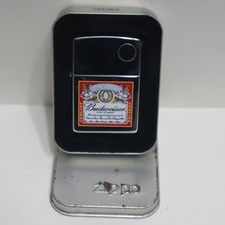 ZIPPO Budweiser Logo Lighter. Polished Chrome. 1996 Mint Condition picture