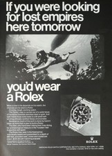 Vintage 1968 Rolex Date Submariner Watch Scuba Diver Full Page Original Ad picture