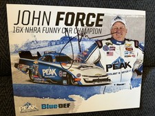 John Force Signed Promo Card Nhra Drag Racing Autographed picture