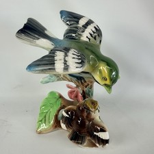 Lefton’s Exclusives Warbler Bird Mother Feeding Baby Vintage Porcelain Japan picture