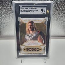 2021 UD Marvel Black Diamond Thor Chris Hemsworth Relic 3/23 SGC 9 Card picture