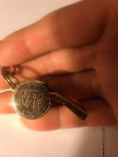 Solid Brass Professional Coach Referee NFW Whistle w/ Lanyard 1.75