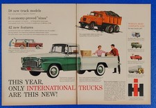 1959 INTERNATIONAL HARVESTER PRODUCT LINE-UP / PICKUP TRUCK IH 2 PAGE PRINT AD picture