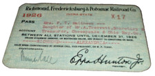 1926 RF&P RICHMOND FREDERICKSBURG & POTOMAC EMPLOYEE PASS #X17 picture