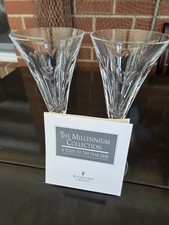 Waterford Millennium Collection Crystal Champagne Flutes Set of 2 Year 2000 picture