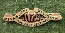 VINTAGE UDC MISSISSIPPI DIVISION PRESIDENT'S PIN 1955-1957 ROLLED GOLD OOAK RARE picture