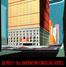 Vintage Postcard The Sheraton Cadillac Hotel Detroit Michigan Art Deco-J2-26 picture