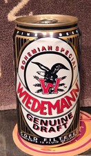 1990S ALUMINUM BOTTOM OPEN WIEDEMANN DRAFT BEER CAN HEILEMAN LACROSSE WISCONSIN picture