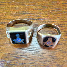 10 Karat Gold Masonic Ring Old Vintage Men's picture