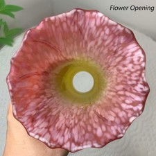 Lily Flower Blown Glass Lampshade Yellow Light Red Replacement Lamp Shade Shell picture
