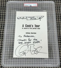 Anthony Bourdain Signed Autograph Knife Sketch Drawing Book Page PSA/DNA Encased picture
