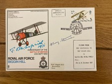 WW2 RARE Variety flown RAF Biggin Hill signed Tom Sopwith, Flt Lt H Sturman SC6 picture