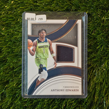 Anthony Edwards 2021-22 Panini Immaculate #ICM-AMT Jersey Patch - 21/99 picture