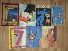 7 Bloomingdales Ltd Ed Art Paper Shopping Bags 1981-1990 Christmas, Fendi Vtg picture