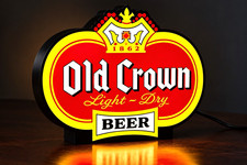 Old Crown Beer Vintage LED LightBox Display – Retro 3D Printed Bar Sign 8” picture